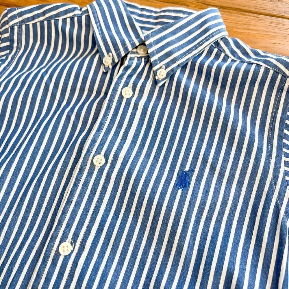 Ralph Lauren Boys Striped Button Down, Size 4